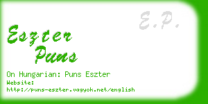 eszter puns business card